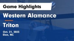 Western Alamance  vs Triton  Game Highlights - Oct. 21, 2023