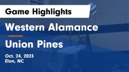 Western Alamance  vs Union Pines  Game Highlights - Oct. 24, 2023