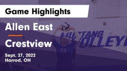 Allen East  vs Crestview  Game Highlights - Sept. 27, 2022