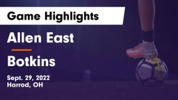 Allen East  vs Botkins  Game Highlights - Sept. 29, 2022