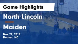 North Lincoln  vs Maiden  Game Highlights - Nov 29, 2016