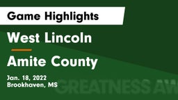 West Lincoln  vs Amite County Game Highlights - Jan. 18, 2022