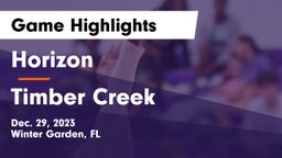 Horizon  vs Timber Creek  Game Highlights - Dec. 29, 2023