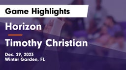 Horizon  vs Timothy Christian  Game Highlights - Dec. 29, 2023