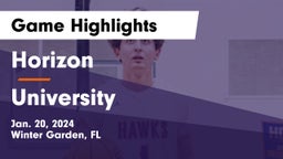 Horizon  vs University  Game Highlights - Jan. 20, 2024