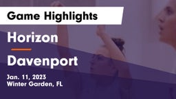 Horizon  vs Davenport  Game Highlights - Jan. 11, 2023