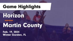 Horizon  vs Martin County  Game Highlights - Feb. 19, 2024