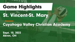 St. Vincent-St. Mary  vs Cuyahoga Valley Christian Academy  Game Highlights - Sept. 10, 2022