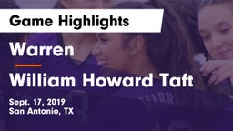 Warren  vs William Howard Taft  Game Highlights - Sept. 17, 2019