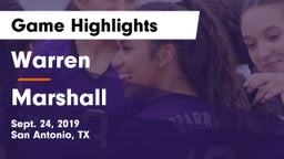 Warren  vs Marshall  Game Highlights - Sept. 24, 2019