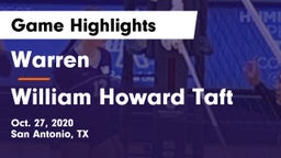 Warren  vs William Howard Taft  Game Highlights - Oct. 27, 2020