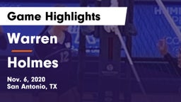 Warren  vs Holmes  Game Highlights - Nov. 6, 2020