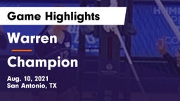 Warren  vs Champion  Game Highlights - Aug. 10, 2021