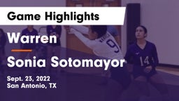 Warren  vs Sonia Sotomayor  Game Highlights - Sept. 23, 2022