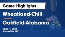 Wheatland-Chili vs Oakfield-Alabama  Game Highlights - Sept. 1, 2022