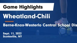 Wheatland-Chili vs Berne-Knox-Westerlo Central School District Game Highlights - Sept. 11, 2022