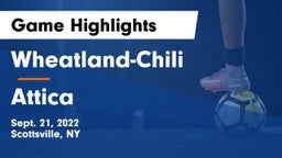 Wheatland-Chili vs Attica  Game Highlights - Sept. 21, 2022