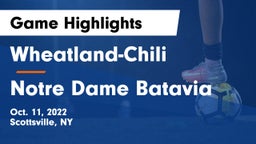 Wheatland-Chili vs Notre Dame Batavia Game Highlights - Oct. 11, 2022
