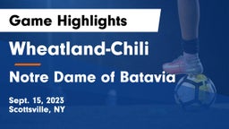 Wheatland-Chili vs Notre Dame of Batavia Game Highlights - Sept. 15, 2023