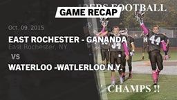 Recap: East Rochester - Gananda vs. Waterloo -Watlerloo N.Y. 2015