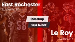 Matchup: East Rochester High vs. Le Roy  2019
