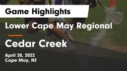 Lower Cape May Regional  vs Cedar Creek  Game Highlights - April 28, 2022