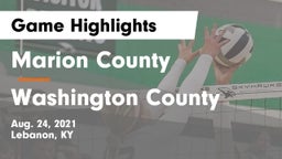 Marion County  vs Washington County  Game Highlights - Aug. 24, 2021