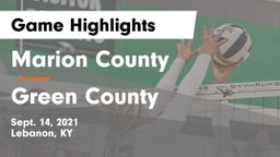 Marion County  vs Green County  Game Highlights - Sept. 14, 2021