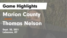 Marion County  vs Thomas Nelson  Game Highlights - Sept. 30, 2021