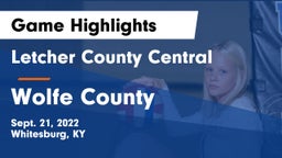 Letcher County Central  vs Wolfe County  Game Highlights - Sept. 21, 2022
