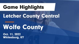 Letcher County Central  vs Wolfe County  Game Highlights - Oct. 11, 2022