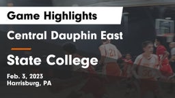 Central Dauphin East  vs State College  Game Highlights - Feb. 3, 2023
