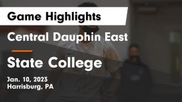 Central Dauphin East  vs State College  Game Highlights - Jan. 10, 2023