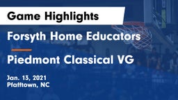 Forsyth Home Educators vs Piedmont Classical VG Game Highlights - Jan. 13, 2021