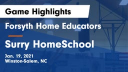 Forsyth Home Educators vs Surry HomeSchool Game Highlights - Jan. 19, 2021