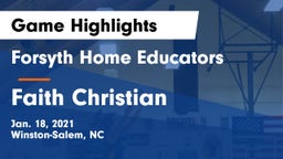 Forsyth Home Educators vs Faith Christian Game Highlights - Jan. 18, 2021