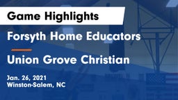 Forsyth Home Educators vs Union Grove Christian Game Highlights - Jan. 26, 2021