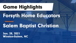 Forsyth Home Educators vs Salem Baptist Christian Game Highlights - Jan. 28, 2021