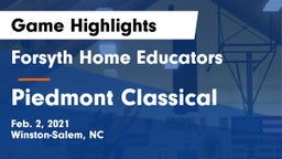 Forsyth Home Educators vs Piedmont Classical Game Highlights - Feb. 2, 2021