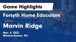 Forsyth Home Educators vs Marvin Ridge  Game Highlights - Nov. 4, 2023