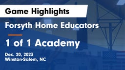 Forsyth Home Educators vs 1 of 1 Academy Game Highlights - Dec. 20, 2023