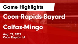 Coon Rapids-Bayard  vs Colfax-Mingo  Game Highlights - Aug. 27, 2022