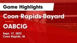 Coon Rapids-Bayard  vs OABCIG  Game Highlights - Sept. 17, 2022