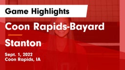 Coon Rapids-Bayard  vs Stanton  Game Highlights - Sept. 1, 2022
