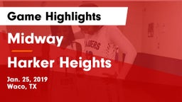 Midway  vs Harker Heights  Game Highlights - Jan. 25, 2019