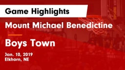 Mount Michael Benedictine vs Boys Town  Game Highlights - Jan. 10, 2019
