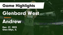 Glenbard West  vs Andrew  Game Highlights - Dec. 27, 2023
