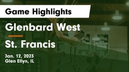 Glenbard West  vs St. Francis  Game Highlights - Jan. 12, 2023