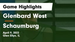Glenbard West  vs Schaumburg  Game Highlights - April 9, 2022