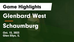 Glenbard West  vs Schaumburg  Game Highlights - Oct. 13, 2023